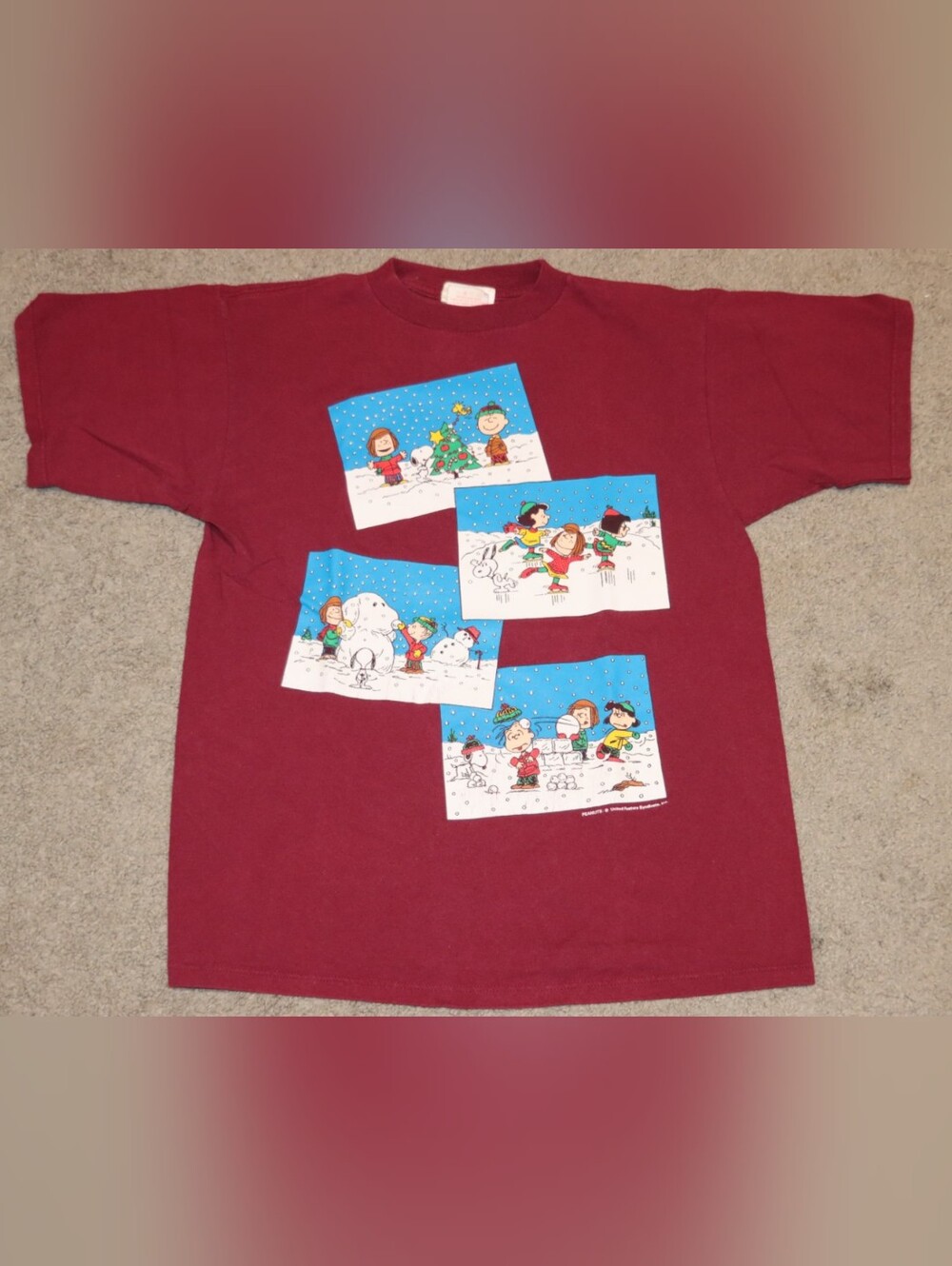Admit One Peanuts MaroonT-shirt Mens M